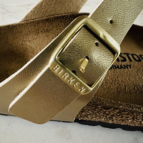 BIRKENSTOCK Gizeh Gold Birko-Flor Slide Slippers - 37 EU - Picture 5 of 11